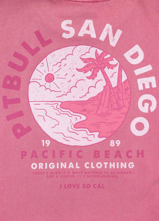 T-shirt damski PIT BULL Denim Washed PLANET SURF WMN różowy