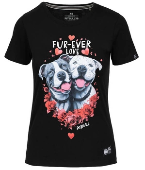 T-shirt damski PIT BULL  FUR EVER LOVE WMN czarny