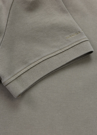 POLO PIT BULL Denim Washed Pique SMALL LOGO grey harbour