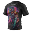 Short sleeve rashguard EXTREME HOBBY CYBER ANIMALS TIGER czarny