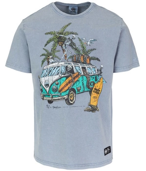 T-shirt PIT BULL Denim Washed OPEN BEACH błękitny (washed blue)