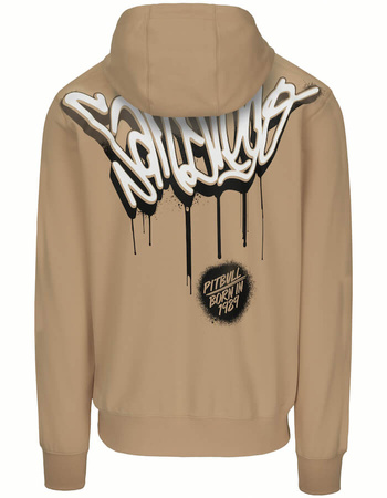 Bluza PIT BULL Tricot Terry GRAFFITI pale sand kaptur