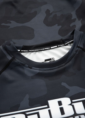 Rashguard PIT BULL ALL BLACK CAMO BOXING krótki rękaw