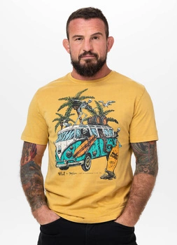 T-shirt PIT BULL Denim Washed OPEN BEACH żółty (washed yellow)