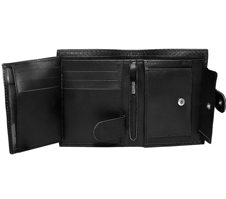 SKÓRZANY portfel OCTAGON Kevlar Vertical czarny