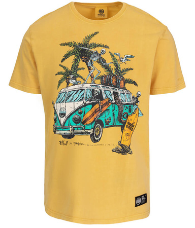 T-shirt PIT BULL Denim Washed OPEN BEACH żółty (washed yellow)