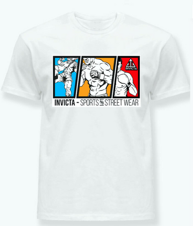 T-shirt INVICTA THREE biały