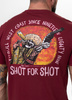 T-shirt PIT BULL SHOT FOR SHOT bordowa