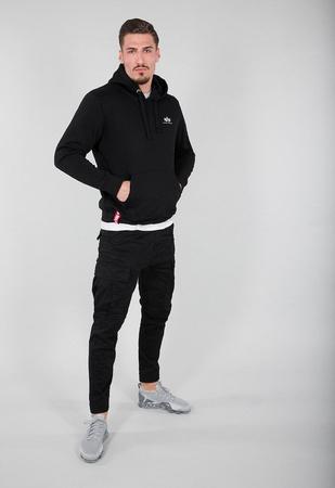 Bluza ALPHA INDUSTRIES SMALL LOGO czarna kaptur 196318 03