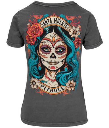 T-shirt damski PIT BULL Denim Washed SANTA MUERTE 25 WMN grafitowe