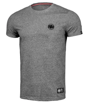 T-shirt PIT BULL CUSTOM FIT SMALL LOGO szary melanż