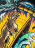 T-shirt PIT BULL SURF DOG czarny