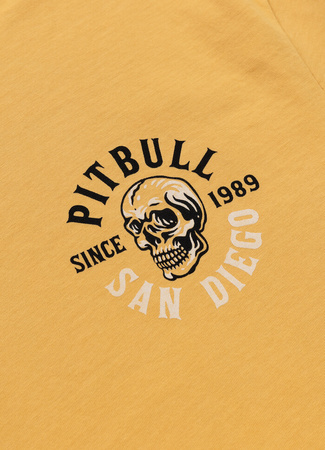 T-shirt PIT BULL SKULL SURF pale yellow