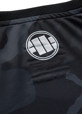 Rashguard PIT BULL ALL BLACK CAMO SMALL LOGO krótki rękaw