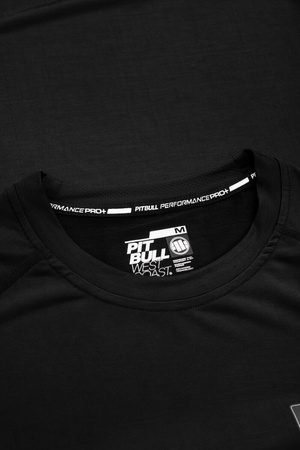 Rashguard PIT BULL SMALL LOGO czarny krótki rękaw