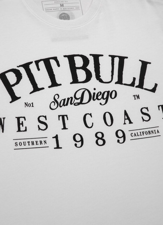 T-shirt PIT BULL REGULAR FIT OLDSCHOOL LOGO biały