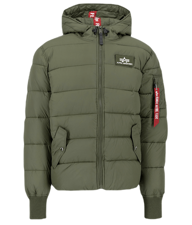 Kurtka ALPHA INDUSTRIES HOODED PUFFER FD oliwkowa (dark green) 118113 257