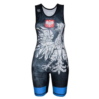 Trykot zapaśniczy damski EXTREME HOBBY POLSKA CAMO niebieski