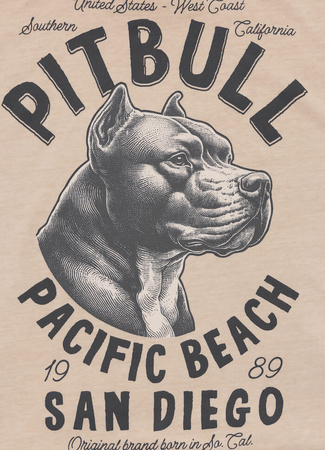 T-shirt PIT BULL Denim Washed RAW EDGE PACIFIC ultra light sand