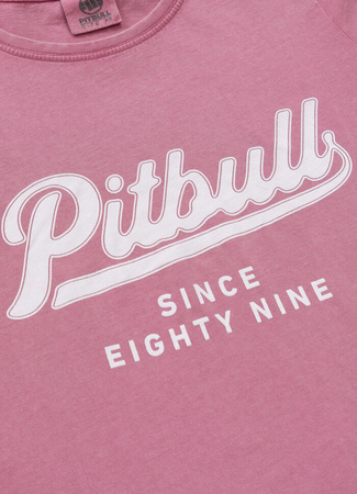 T-shirt damski PIT BULL Denim Washed ANGEL LOGO różowy
