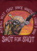 T-shirt PIT BULL SHOT FOR SHOT bordowa