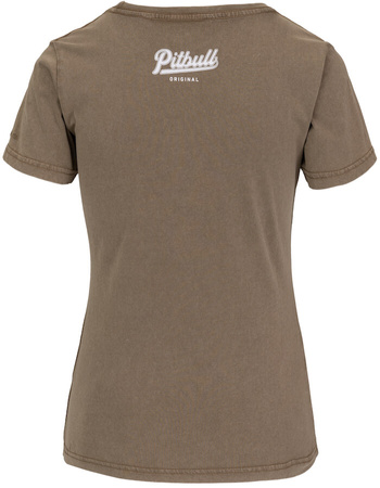 T-shirt damski PIT BULL Denim Washed ANGEL LOGO brązowy (coyote brown)