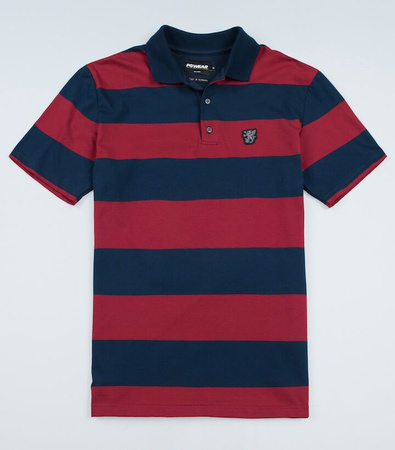 Polo PGWEAR STRIPES granatowo-bordowe