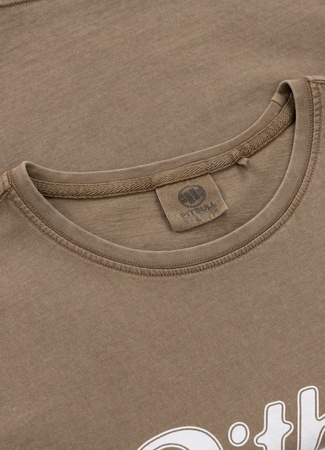 T-shirt damski PIT BULL Denim Washed ANGEL LOGO brązowy (coyote brown)