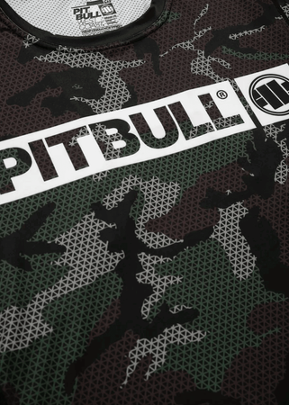 Rashguard PIT BULL MESH NET CAMO HILLTOP zielony krótki rękaw