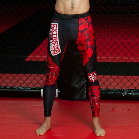 Legginsy męskie EXTREME HOBBY RED WARRIOR czarno-czerwony