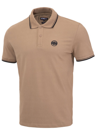 POLO PIT BULL regular LOGO STRIPES brązowe (coyote brown)