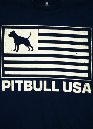 T-shirt PIT BULL PITBULL USA granatowy