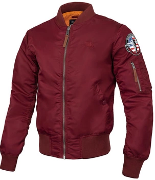 Kurtka PIT BULL MA-1 LOGO FLIGHT bordowa