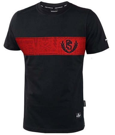 T-shirt PRETORIAN TROUBLE RED STRAP czarny