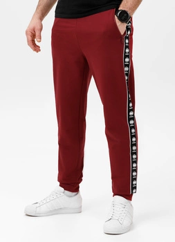 Spodnie sportowe PIT BULL Tricot Terry TAPE NUGGET bordowe