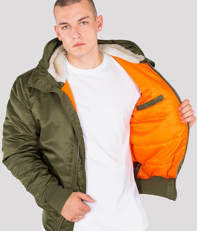 Kurtka ALPHA INDUSTRIES MA-1 HOODED ciemnozielona (dark green) 158104 257