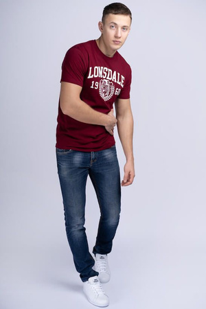 T-shirt LONSDALE STAXIGOE bordowa