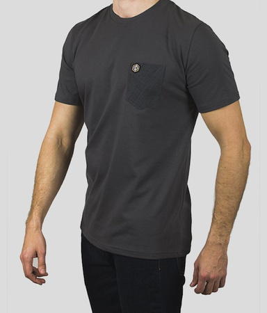 T-shirt ENCLAVA CHECK POCKET grafitowy