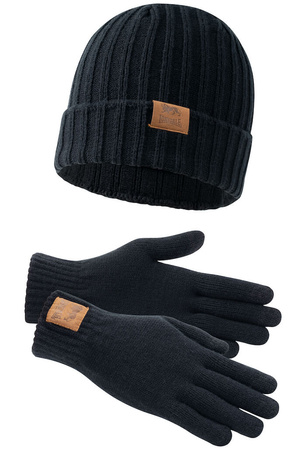 Zestaw czapka zimowa + rękawiczki LONSDALE LONDON DEAZLEY czarny