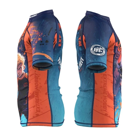 Short sleeve rashguard kids  EXTREME HOBBY TIGER pomarańczowy