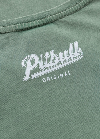 T-shirt damski PIT BULL Denim Washed ANGEL LOGO zielony