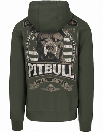 Bluza PIT BULL Tricot Terry TROUBLEMAKER zielona (old green) kaptur