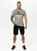 T-shirt PIT BULL SURFING DOG dusty salvia