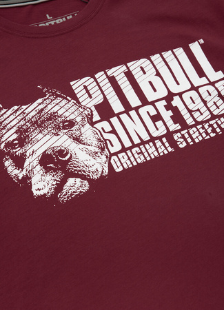 T-shirt PIT BULL BLOOD DOG bordowy