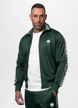 Bluza PIT BULL OLDSCHOOL TAPE LOGO TERRY bottle green stójka