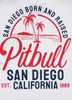 T-shirt PIT BULL SAN DIEGO BORN biały