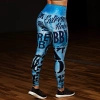 Legginsy sportowe damskie EXTREME HOBBY LETTERS błękitny