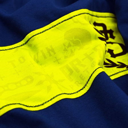T-shirt PRETORIAN TROUBLE YELLOW STRAP granatowy