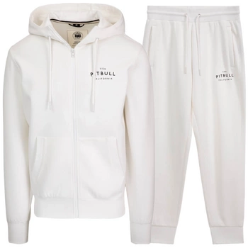 Komplet dresowy PIT BULL SAMPSON rozpinany biały (off white)