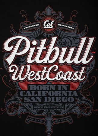 T-shirt PIT BULL BORN IN CALIFORNIA czarny